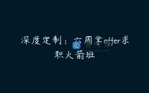 深度定制：六周拿offer求职火箭班
