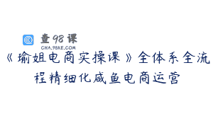 《瑜姐电商实操课》全体系全流程精细化咸鱼电商运营