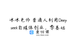 冰冰老师・普通人利用Deepseek自媒体创业，零基础