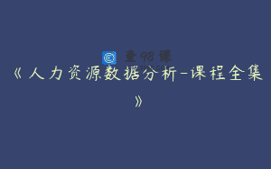 《人力资源数据分析-课程全集》