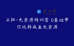 卫阳-无货源特训营 0基础带你玩转咸鱼无货源