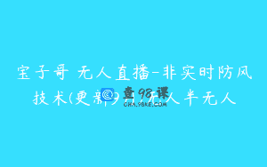 宝子哥・无人直播-非实时防风技术(更新9月)无人半无人