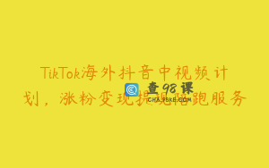 TikTok海外抖音中视频计划，涨粉变现提现陪跑服务