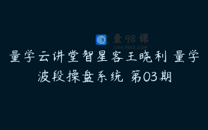 量学云讲堂智星客王晓利 量学波段操盘系统 第03期