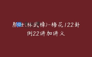 颜仕(林武樟)-梅花122卦例22讲加讲义