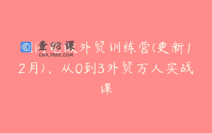 AI闪电做外贸训练营(更新12月)，从0到3外贸万人实战课