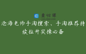 沧海老师手淘搜索、手淘推荐持续拉升实操必备