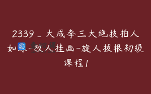 2339_大成拳三大绝技拍人如球-放人挂画-旋人拔根初级课程1