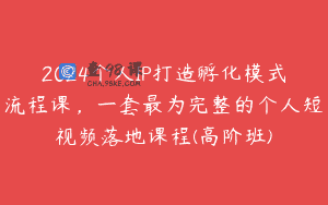 2024个人IP打造孵化模式流程课，一套最为完整的个人短视频落地课程(高阶班)