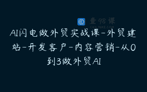 AI闪电做外贸实战课-外贸建站-开发客户-内容营销-从0到3做外贸AI