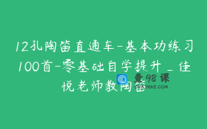 12孔陶笛直通车-基本功练习100首-零基础自学提升_佳悦老师教陶笛