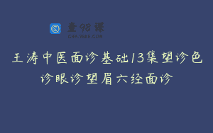 王涛中医面诊基础13集望诊色诊眼诊望眉六经面诊