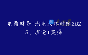 电商财务-淘系天猫对账2025，理论+实操