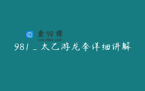 981_太乙游龙拳详细讲解