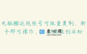 无脑搬运视频号可批量复制，新手即可操作，日引精准创业粉