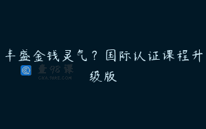 丰盛金钱灵气？国际认证课程升级版