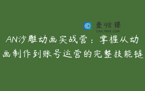 AN沙雕动画实战营：掌握从动画制作到账号运营的完整技能链