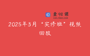 2025年3月“实修班”视频回放