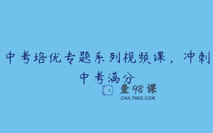中考培优专题系列视频课，冲刺中考满分