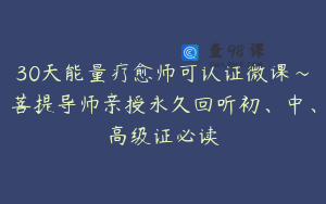30天能量疗愈师可认证微课～菩提导师亲授永久回听初、中、高级证必读