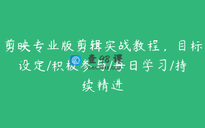 剪映专业版剪辑实战教程，目标设定/积极参与/每日学习/持续精进