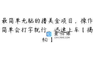 最简单无脑的撸美金项目，操作简单会打字就行，迅速上车【揭秘】