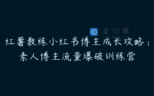 红薯教练小红书博主成长攻略：素人博主流量爆破训练营