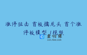 涨停狙击 首板擒龙头 首个涨停板模型 1视频