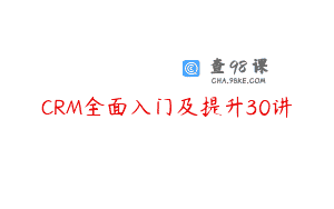 CRM全面入门及提升30讲