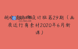 胡晓波品牌设计班第29期（画质还行有素材2020年6月新课）
