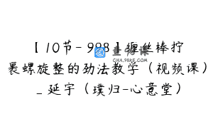 【10节-￥998】缠丝棒拧裹螺旋整的劲法教学（视频课）_延宇（璞归-心意堂）