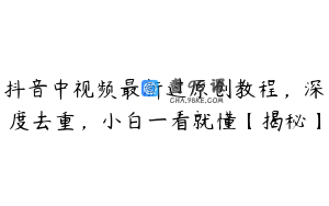 抖音中视频最新过原创教程，深度去重，小白一看就懂【揭秘】