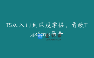 TS从入门到深度掌握，晋级TypeScript高手