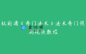 权俞通《奇门法术》法术奇门预测视频教程