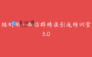 陆明明·微信群精准引流特训营3.0