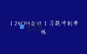 【24CPA会计】习题冲刺带练