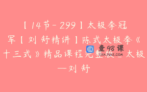 【14节-￥299】太极拳冠军【刘禔舒精讲】陈式太极拳《十三式》精品课程完整版_太极—刘禔舒