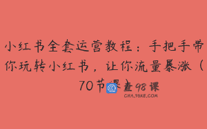 小红书全套运营教程：手把手带你玩转小红书，让你流量暴涨（70节课）
