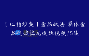 【红指妙奕】金品战法 箱体金品突破擒龙捉妖视频15集