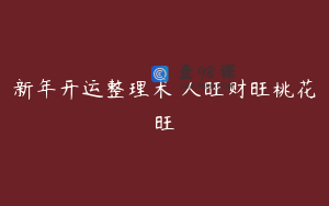 新年开运整理术 人旺财旺桃花旺