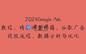 2024Google Ads教程，精准询盘秘籍，谷歌广告投放流程，数据分析与优化