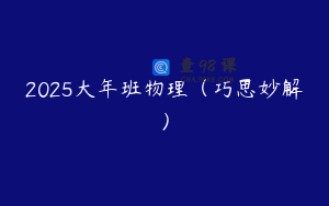 2025大年班物理（巧思妙解）