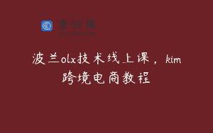 波兰olx技术线上课，kim跨境电商教程