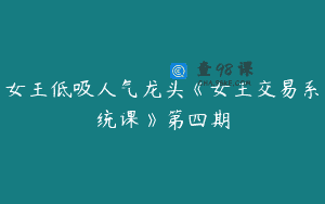 女王低吸人气龙头《女王交易系统课》第四期