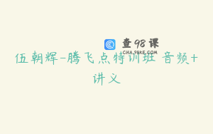 伍朝辉-腾飞点特训班 音频+讲义