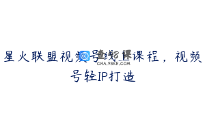 星火联盟视频号线上课程，视频号轻IP打造