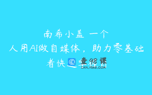 南希小盖・一个人用AI做自媒体，助力零基础者快速掌握自