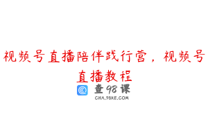 视频号直播陪伴践行营，视频号直播教程