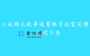 小说推文故事混剪账号运营实操，全程干货