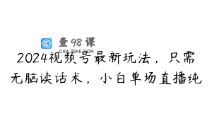 2024视频号最新玩法，只需无脑读话术，小白单场直播纯